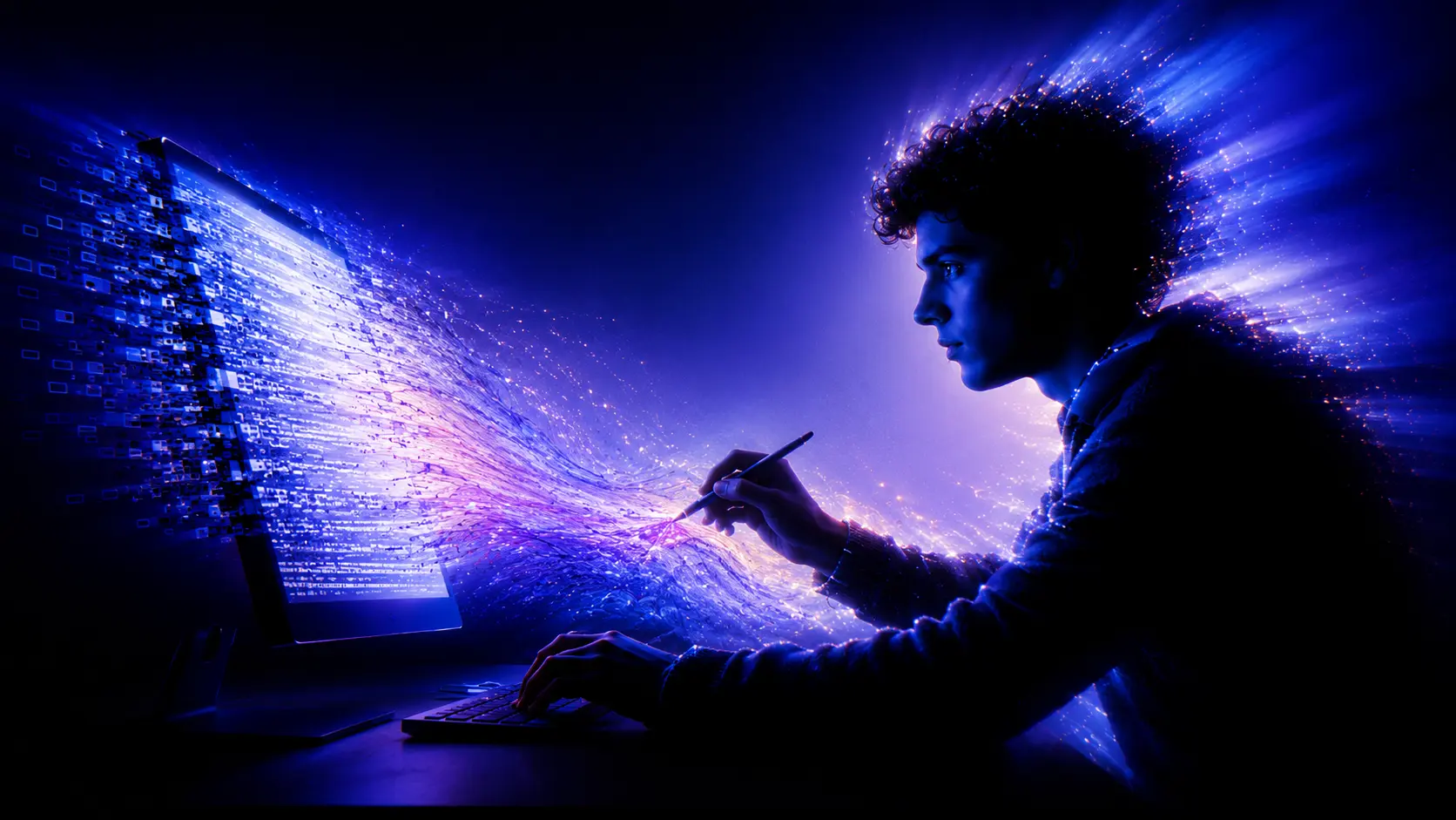 A human revising an AI-generated draft to preserve their writing voice and authorship.